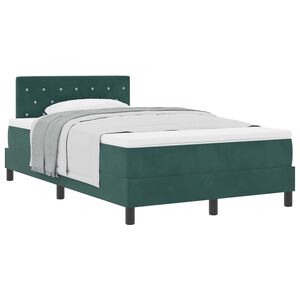vidaXL Boxspringbed met matras Donkergroen 120 x 190 cm Fluweel