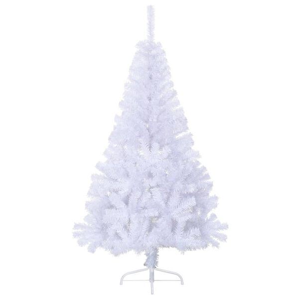 vidaXL Kunstkerstboom met standaard half 150 cm PVC wit
