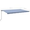 vidaXL Luifel handmatig uittrekbaar 500x350 cm blauw en wit