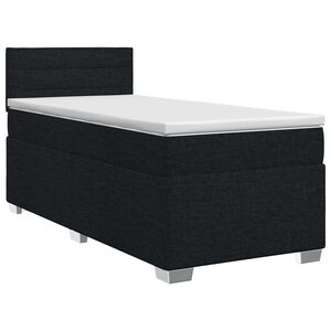 vidaXL Boxspringbed met matras met hoofdeinde Zwart 80 x 200 cm Stof