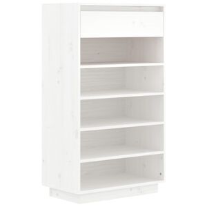 vidaXL Schoenenkast 60x34x105 cm massief grenenhout wit