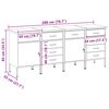 vidaXL Werk kast met lade 4 pcs Zwart en Grijs 200 x 55 x 85 cm