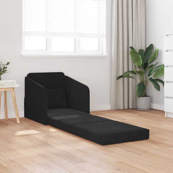 vidaXL Vouwsofa Bed Zwart 65 x 80 x 83 cm Fluweel