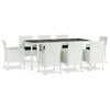 vidaXL 9-delige Tuinset met kussens poly rattan wit