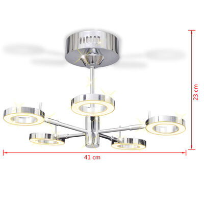 vidaXL LED-plafondlamp met 5 ronde lichten