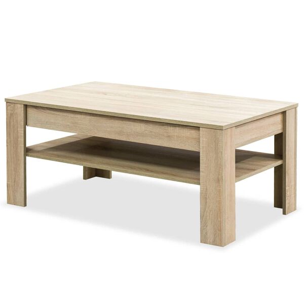 vidaXL Salontafel 110x65x48 cm bewerkt hout eikenkleur