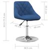 vidaXL Eetkamerstoelen draaibaar 4 st fluweel blauw