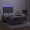 vidaXL Boxspring met matras en LED fluweel donkergrijs 120x190 cm