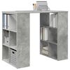 vidaXL Bureau met plank Beton Grijs 90 x 50 x 75 cm Bewerkt hout