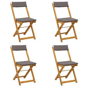 vidaXL Bistrostoelen voor buiten 4 pcs Donkergrijs 40 x 53 x 80 cm