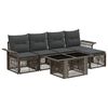 vidaXL Tuinbankenset 6 st Grijs en Donkergrijs poly rattan
