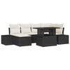 vidaXL Tuin Sofa Set 7 st Zwart en Cr&egrave;me poly rattan