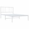 vidaXL Bedframe met hoofdbord metaal wit 80x200 cm