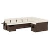vidaXL 10-delige Loungeset met kussens poly rattan bruin