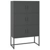 vidaXL Hoge kast 80x35x135 cm staal antracietkleurig