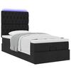 vidaXL Ottoman bed met matras en LED's 100x200cm stof zwart