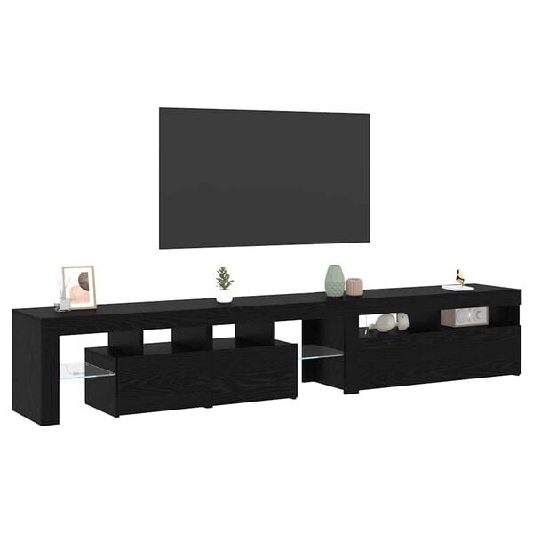 vidaXL TV-kast 2 pcs Zwart Eiken 230 x 36,5 x 40 cm Bewerkt hout