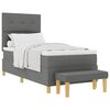 vidaXL Boxspring bed met matras Donkergrijs 90 x 190 cm Stof