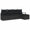 vidaXL Bankstel 5 st Zwart poly rattan