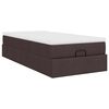 vidaXL Ottoman bed met matras 90x200cm stof donkerbruin