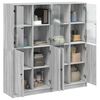 vidaXL Boekenkast met deuren 136x37x142 cm hout grijs sonoma eiken