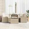 vidaXL Tuin Sofa Set met kussen 7 pcs Beige Poly riet