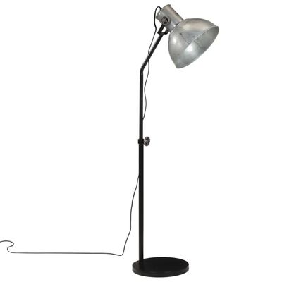 vidaXL Vloerlamp 25 W E27 30x30x90-150 cm vintage zilverkleurig