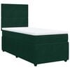 vidaXL Boxspring met matras fluweel donkergroen 90x190 cm