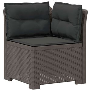 vidaXL E&eacute;npersoons Tuinbank met Kussens Rattan Look PP Lichtgrijs