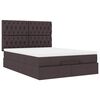 vidaXL Ottoman bed met matras 140x190cm stof donkerbruin