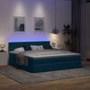 vidaXL Ottoman bed met matras en LED's 180x200 cm fluweel donkerblauw