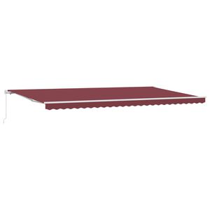 vidaXL Luifel handmatig uittrekbaar 500x300 cm bordeauxrood