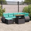 vidaXL 7-delige Loungeset met kussens poly rattan acacia grijs