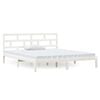 vidaXL Bedframe massief hout wit 135x190 cm