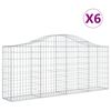 vidaXL Schanskorven 6 st gewelfd 200x30x80/100 cm gegalvaniseerd ijzer