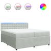 vidaXL Boxspring met matras fluweel lichtgrijs 200x200 cm
