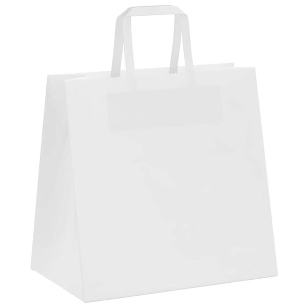 vidaXL Papieren zakken 250 st met hengsels 26x17x25 cm wit
