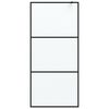 vidaXL Inloopdouchewand 90x195 cm mat ESG-glas zwart