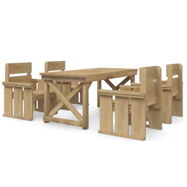 vidaXL 5-delige Tuinset ge&iuml;mpregneerd massief grenenhout