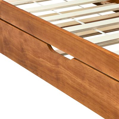 vidaXL Bedbankframe uittrekbaar grenenhout honingbruin 90x200 cm