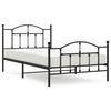 vidaXL Bedframe met hoofd- en voeteneinde metaal zwart 107x203 cm