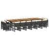 vidaXL 17-delige Tuinset met kussens poly rattan zwart