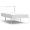 vidaXL Bedframe met hoofdbord metaal wit 107x203 cm