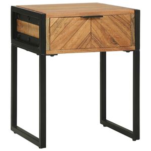 vidaXL Nachtkastje Bruin 40 x 35 x 50 cm Massief acaciahout en metaal