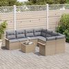 vidaXL Tuin Sofa Set 9 pcs Beige Poly riet
