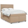 vidaXL Boxspring met matras kunstleer cappuccinokleurig 160x200 cm