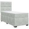 vidaXL Boxspringbed met matras Lichtgrijs 90 x 200 cm Fluweel