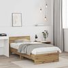 vidaXL Bedframe met hoofdeinde Artisan Eiken 90 x 190 cm Bewerkt hout