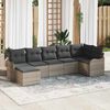 vidaXL Tuin Sofa Set met opslag 7 pcs Grijs poly rattan