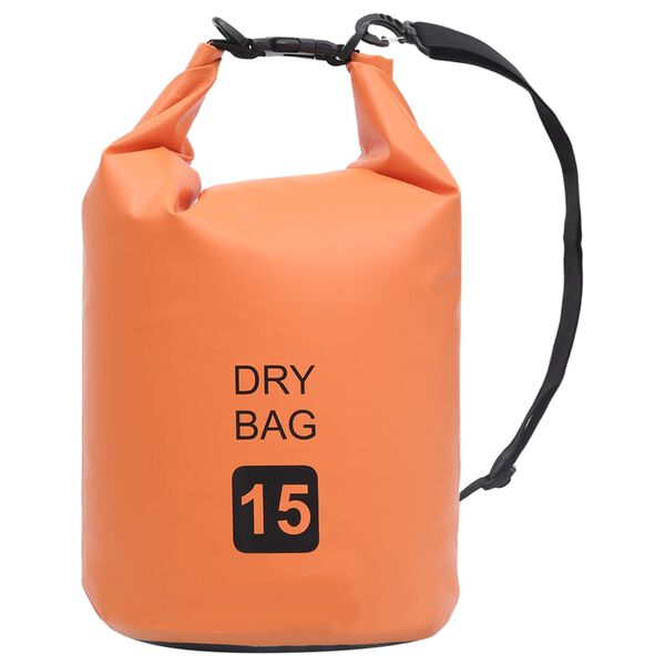 vidaXL Drybag 15 L PVC oranje